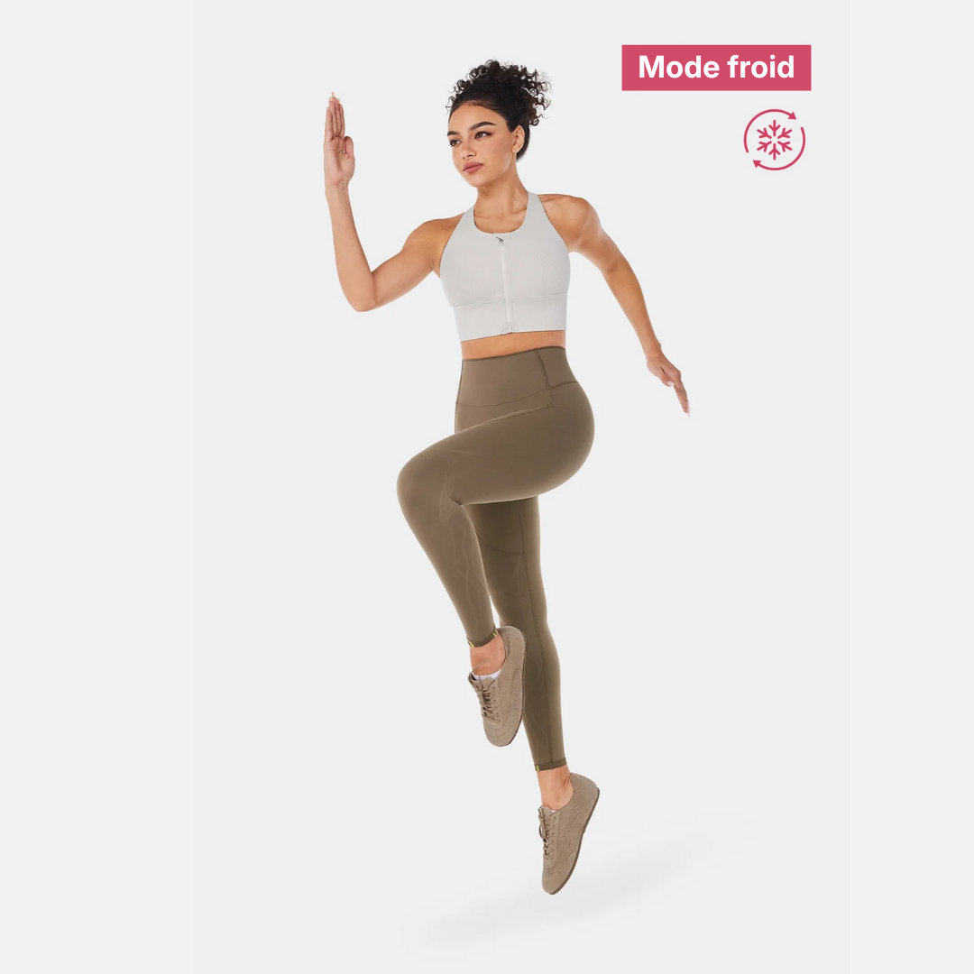 LEGGING BODYSCULPT THERMORÉGULANT 2-EN-1 - BEIGE MINÉRAL